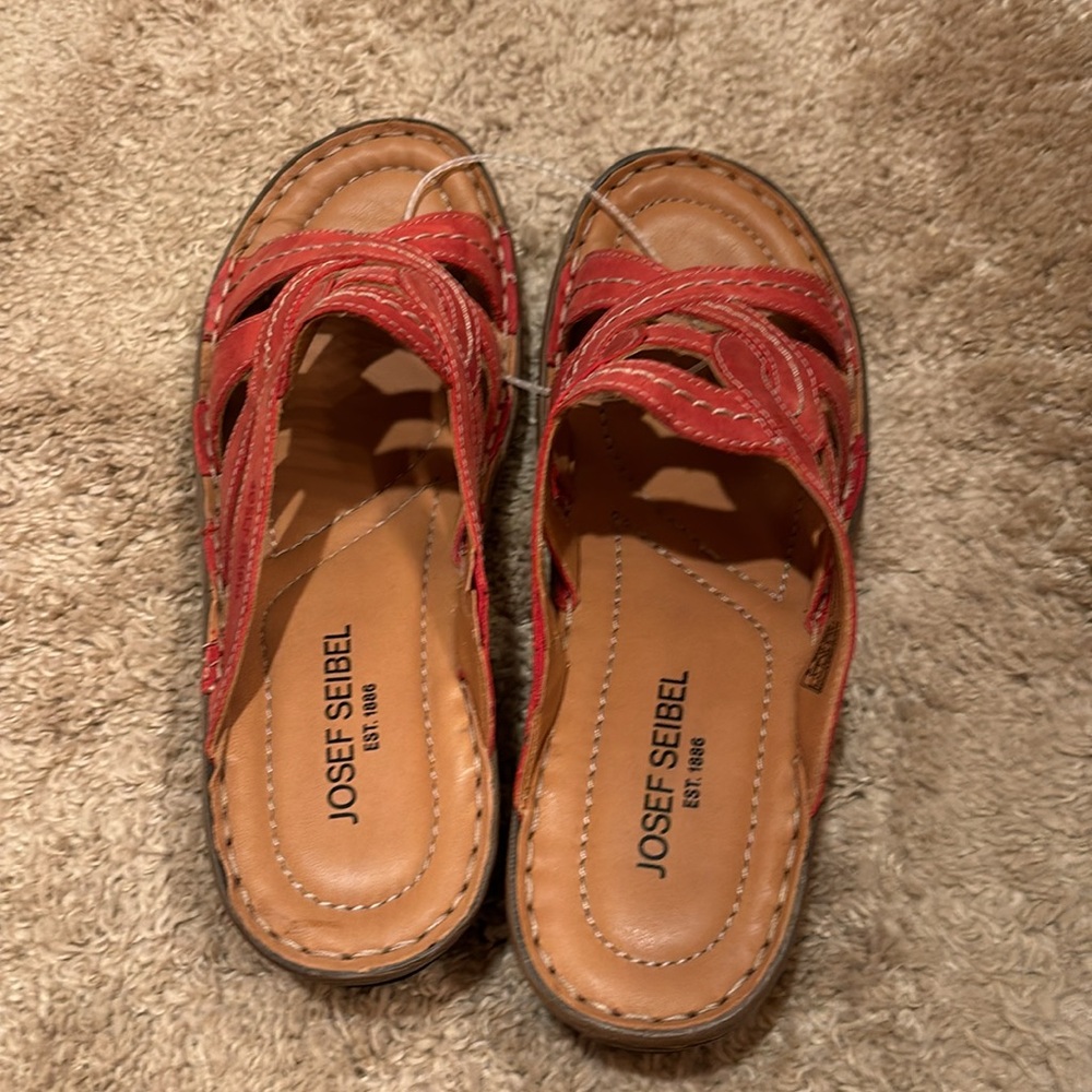 NWT JOSEF SEIBEL SANDALS 40 9 shoes red - Picture 3 of 10